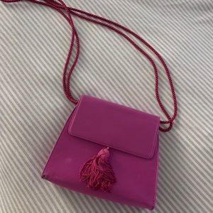 Vintage pink Prada crossbody evening bag